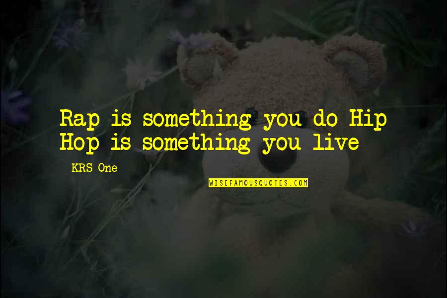 Loved Ones Who Passed Away Quotes By KRS-One: Rap is something you do Hip Hop is