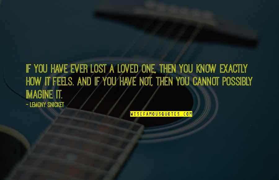 Loved You Then Quotes By Lemony Snicket: If you have ever lost a loved one,