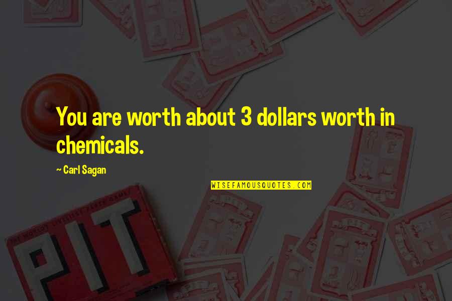 Loveday Quotes By Carl Sagan: You are worth about 3 dollars worth in