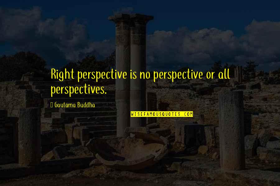 Lovegrove Quotes By Gautama Buddha: Right perspective is no perspective or all perspectives.