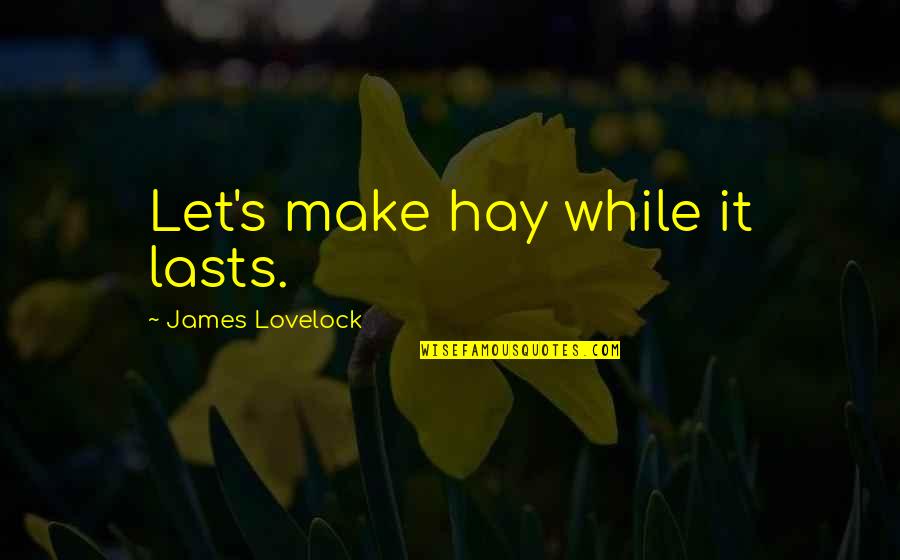 Lovelock Quotes By James Lovelock: Let's make hay while it lasts. Lovelock Quotes By James Lovelock: Let's make hay while it lasts.