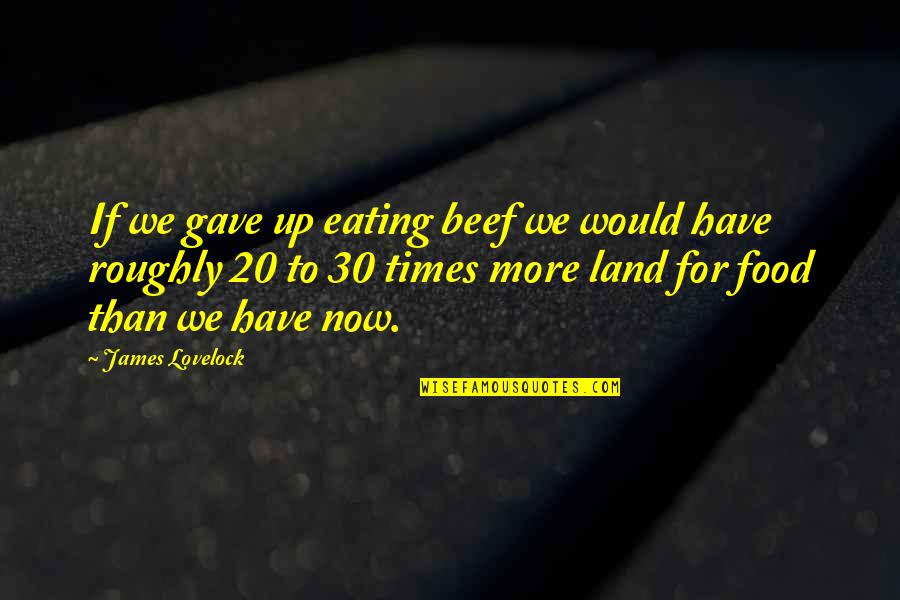 Lovelock Quotes By James Lovelock: If we gave up eating beef we would Lovelock Quotes By James Lovelock: If we gave up eating beef we would