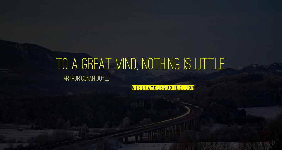 Lovely And Inspirational Quotes By Arthur Conan Doyle: To a great mind, nothing is little.