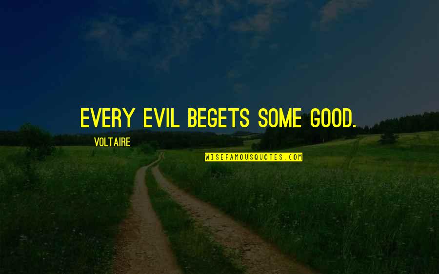 Lovely Rainy Night Quotes By Voltaire: Every evil begets some good.