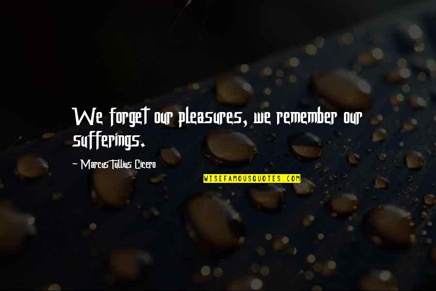 Lovers Quarrel Tumblr Quotes By Marcus Tullius Cicero: We forget our pleasures, we remember our sufferings.