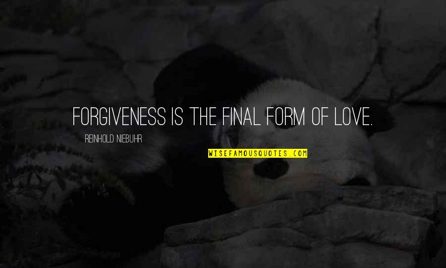Loves Comes In Every Color Mural Quotes By Reinhold Niebuhr: Forgiveness is the final form of love.
