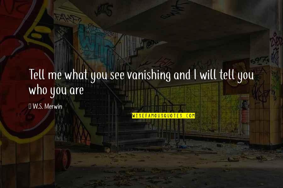 Loving A Man Who Doesn't Love You Quotes By W.S. Merwin: Tell me what you see vanishing and I