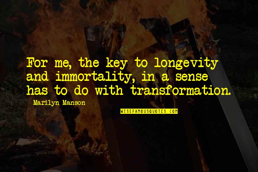 Loving Bae Quotes By Marilyn Manson: For me, the key to longevity - and