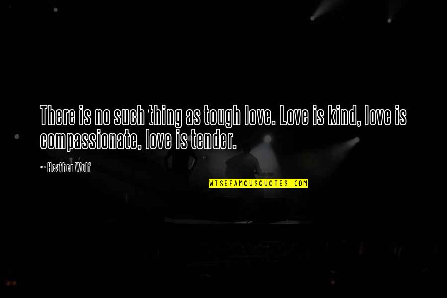 Loving Kindness And Compassion Quotes By Heather Wolf: There is no such thing as tough love.