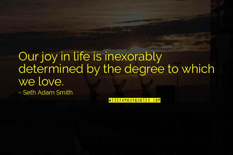 Loving Life And Others Quotes By Seth Adam Smith: Our joy in life is inexorably determined by
