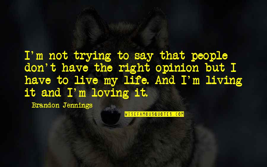 Loving My Life Quotes By Brandon Jennings: I'm not trying to say that people don't
