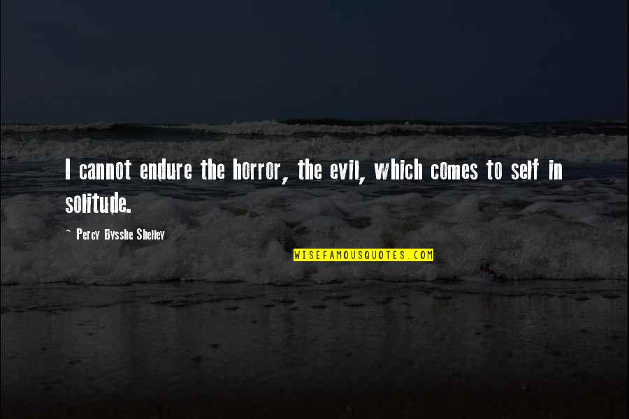 Loving Ones Country Quotes By Percy Bysshe Shelley: I cannot endure the horror, the evil, which