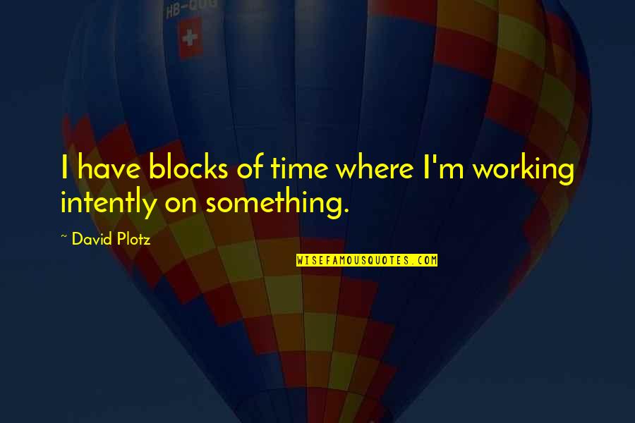 Loving Only One Woman Quotes By David Plotz: I have blocks of time where I'm working