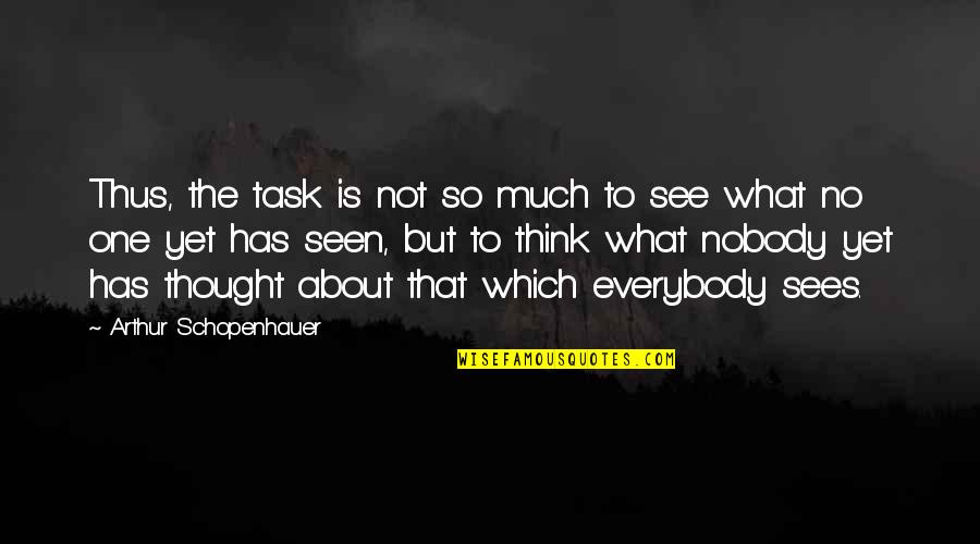 Loving Peoples Quotes By Arthur Schopenhauer: Thus, the task is not so much to