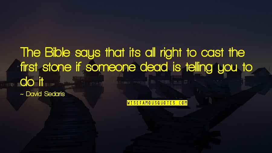 Loving Someone Special Quotes By David Sedaris: The Bible says that it's all right to
