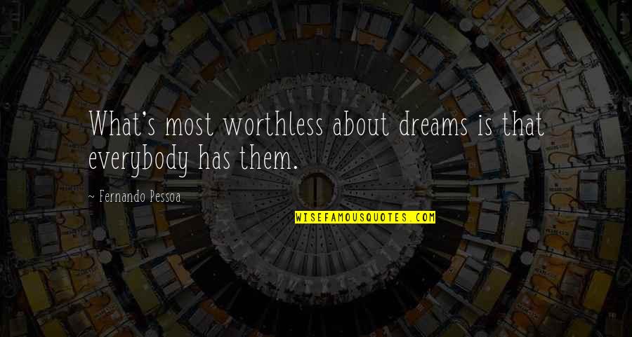 Loving Someone With Dementia Quotes By Fernando Pessoa: What's most worthless about dreams is that everybody