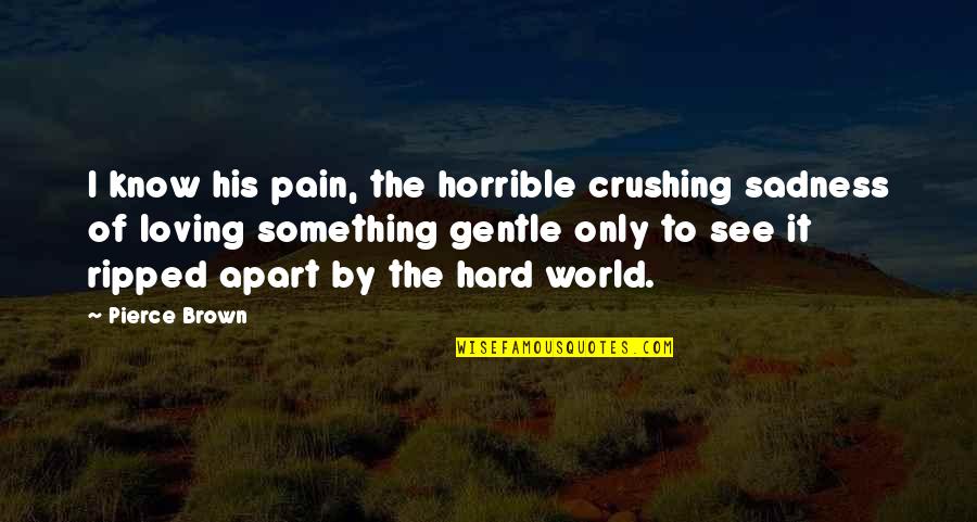 Loving Something Quotes By Pierce Brown: I know his pain, the horrible crushing sadness