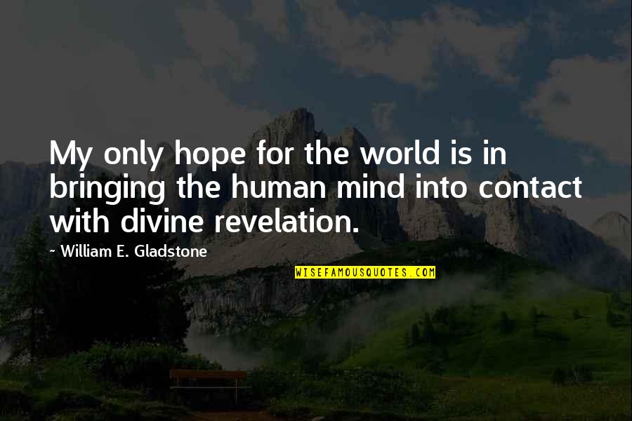 Loving Support Quotes By William E. Gladstone: My only hope for the world is in