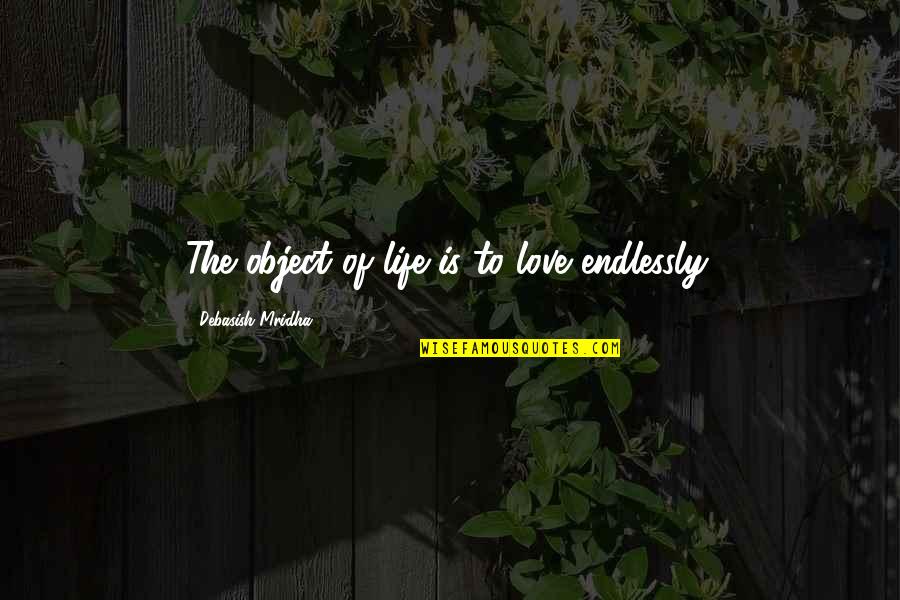 Loving The Weather Quotes By Debasish Mridha: The object of life is to love endlessly.