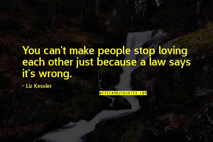 Loving You Is Wrong Quotes By Liz Kessler: You can't make people stop loving each other