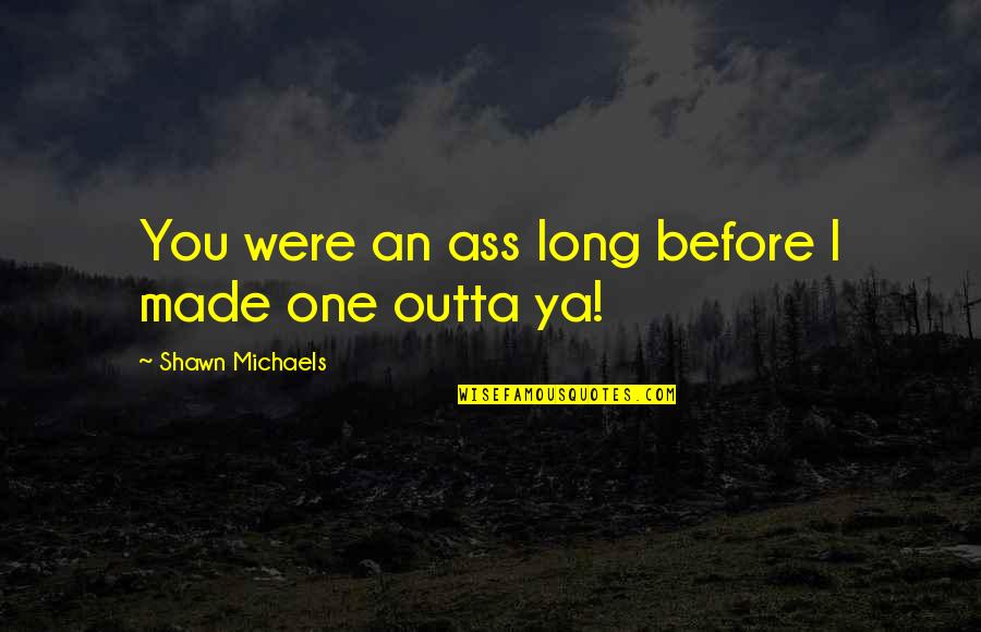 Loving Your Animals Quotes By Shawn Michaels: You were an ass long before I made