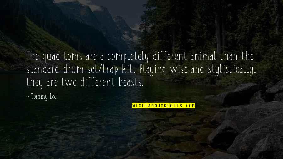 Loving Your Family No Matter What Quotes By Tommy Lee: The quad toms are a completely different animal Loving Your Family No Matter What Quotes By Tommy Lee: The quad toms are a completely different animal