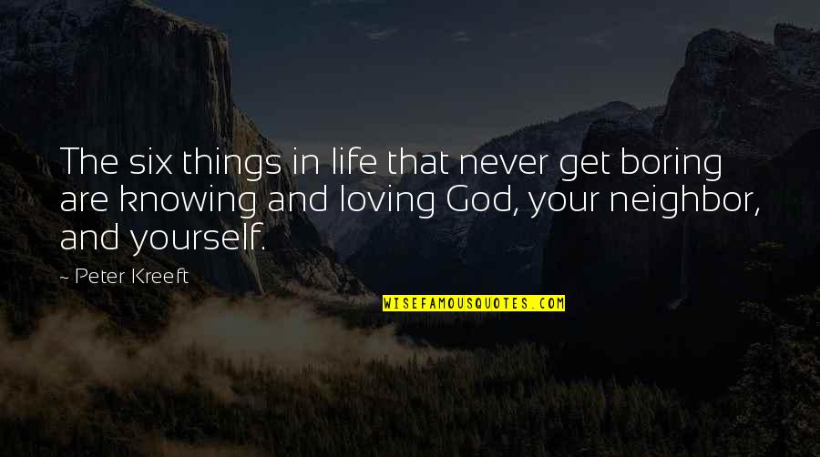 Loving Yourself And Life Quotes By Peter Kreeft: The six things in life that never get