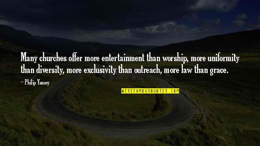 Loving Yourself Marilyn Monroe Quotes By Philip Yancey: Many churches offer more entertainment than worship, more Loving Yourself Marilyn Monroe Quotes By Philip Yancey: Many churches offer more entertainment than worship, more