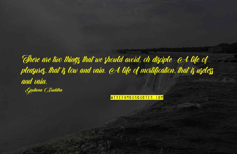 Low Life Quotes By Gautama Buddha: There are two things that we should avoid,