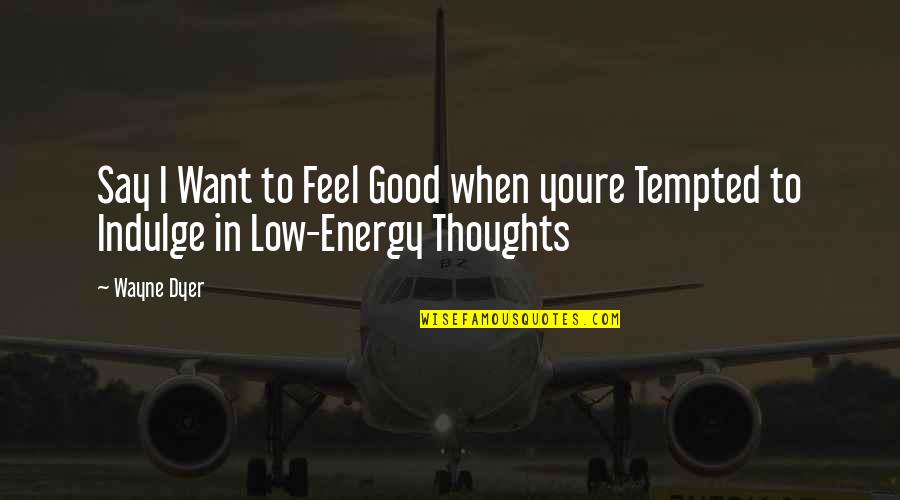 Low Quotes By Wayne Dyer: Say I Want to Feel Good when youre