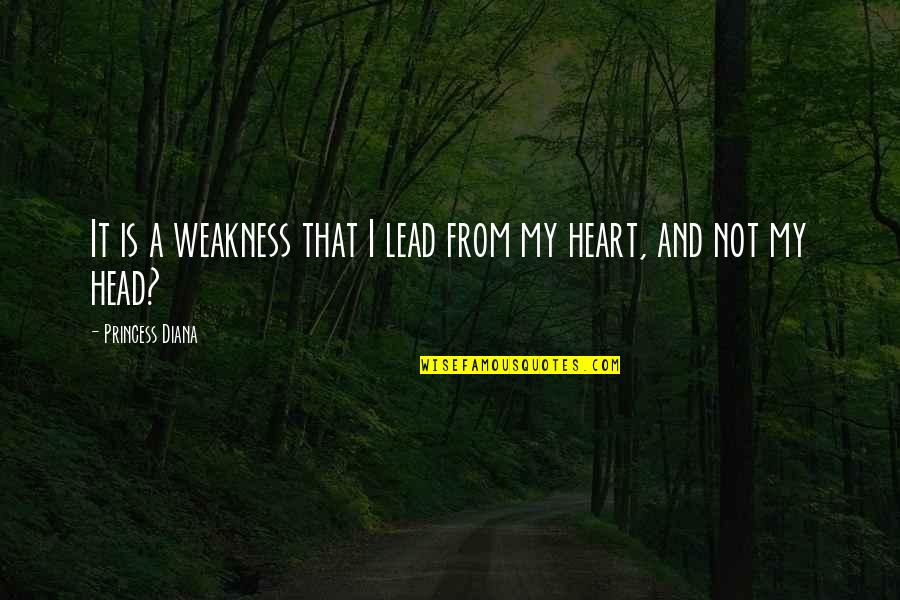 Low Self Esteem Motivational Quotes By Princess Diana: It is a weakness that I lead from