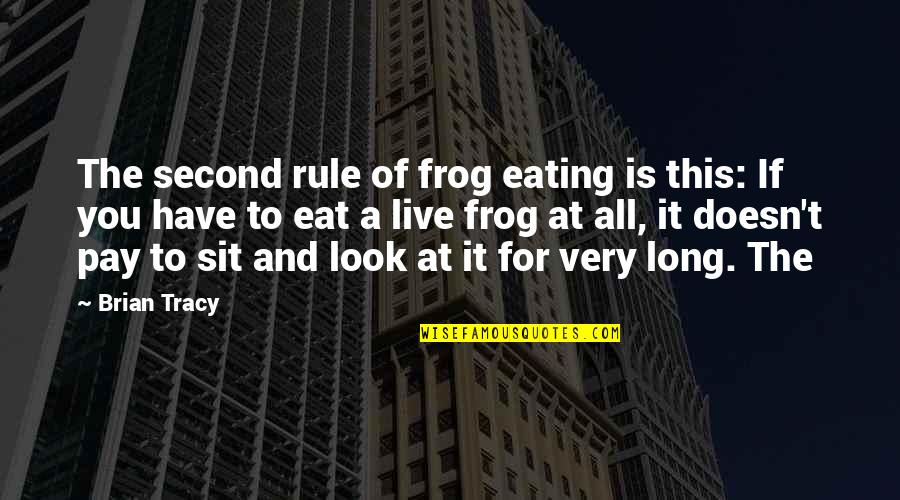 Lowden Quotes By Brian Tracy: The second rule of frog eating is this: