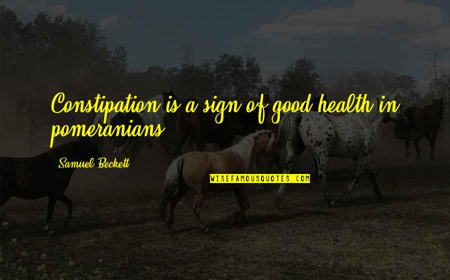 Lowell Milken Quotes By Samuel Beckett: Constipation is a sign of good health in