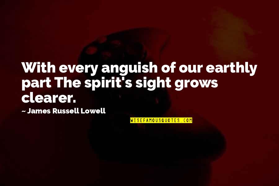 Lowell's Quotes By James Russell Lowell: With every anguish of our earthly part The