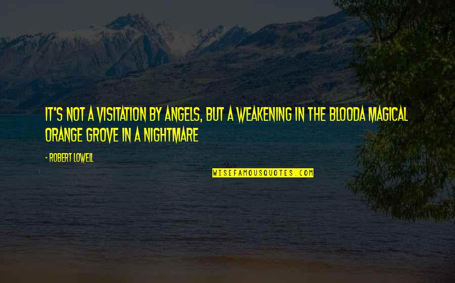 Lowell's Quotes By Robert Lowell: It's not a visitation by angels, but a