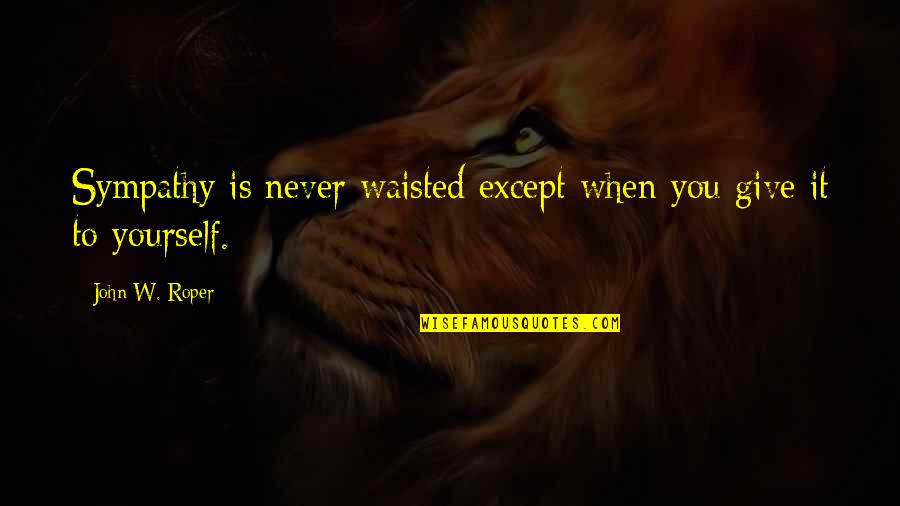 Lowen Sign Quotes By John W. Roper: Sympathy is never waisted except when you give