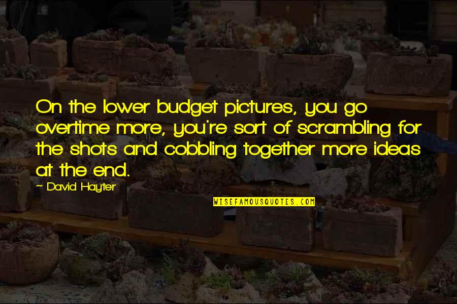 Lower Quotes By David Hayter: On the lower budget pictures, you go overtime