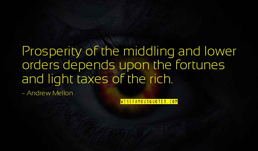 Lower Taxes Quotes By Andrew Mellon: Prosperity of the middling and lower orders depends