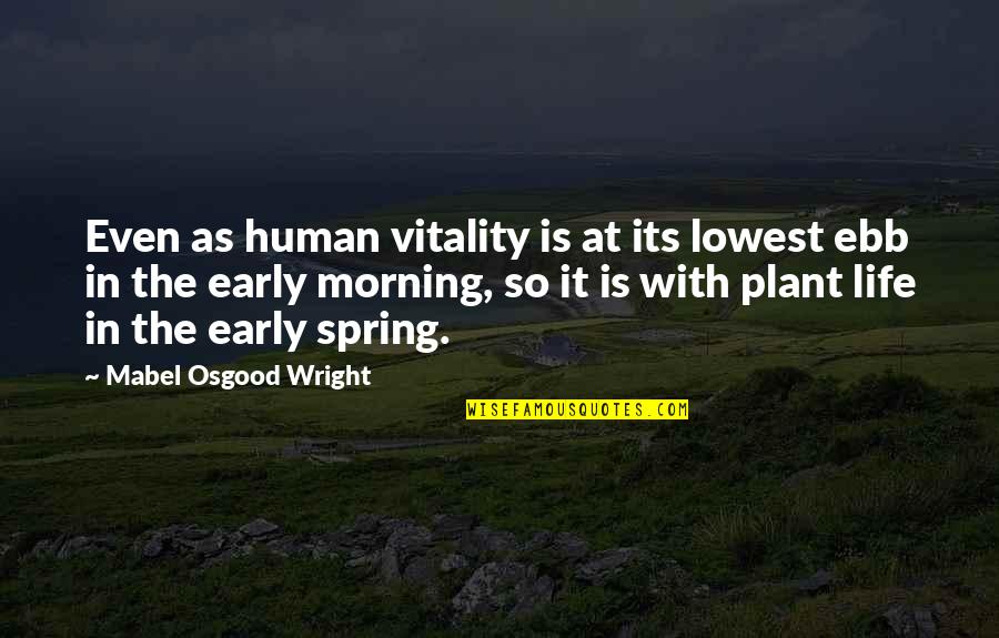 Lowest Ebb Quotes By Mabel Osgood Wright: Even as human vitality is at its lowest