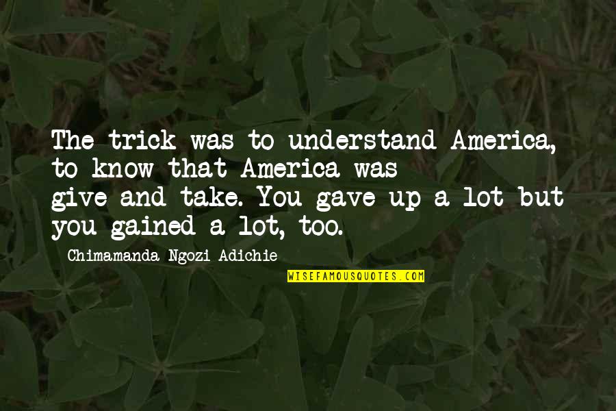 Lowlanders Quotes By Chimamanda Ngozi Adichie: The trick was to understand America, to know