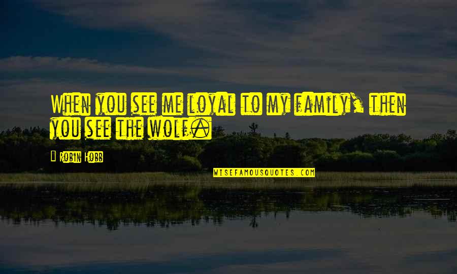 Loyal Family Quotes By Robin Hobb: When you see me loyal to my family,