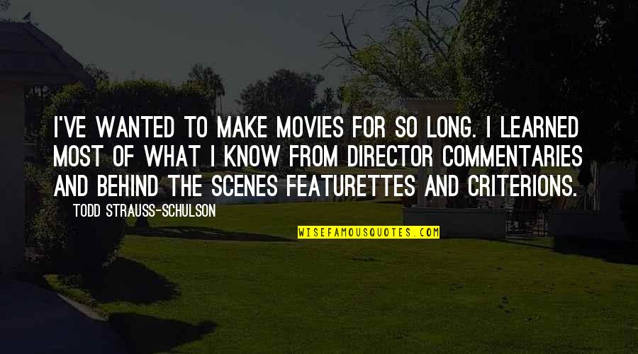 Loyaliteitsbonus Quotes By Todd Strauss-Schulson: I've wanted to make movies for so long.