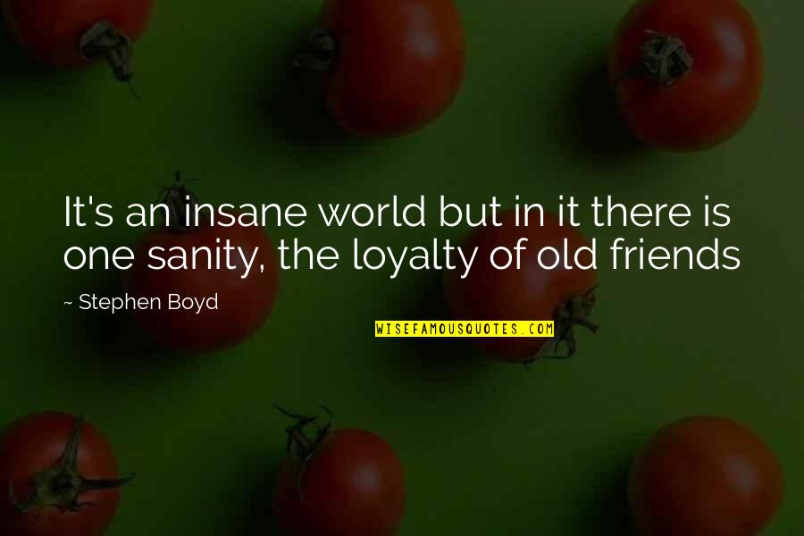 Loyalty Friends Quotes By Stephen Boyd: It's an insane world but in it there