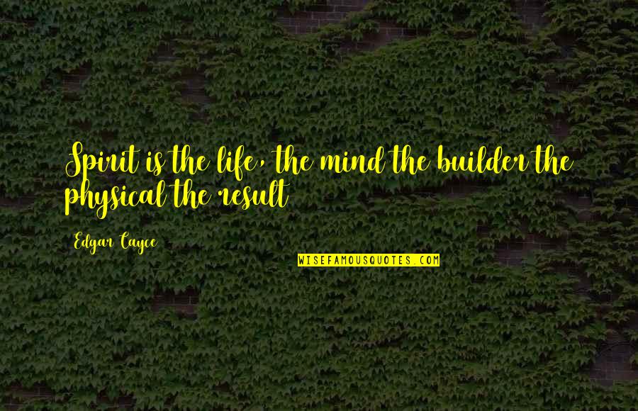 Loyalty Royalty Quotes By Edgar Cayce: Spirit is the life, the mind the builder