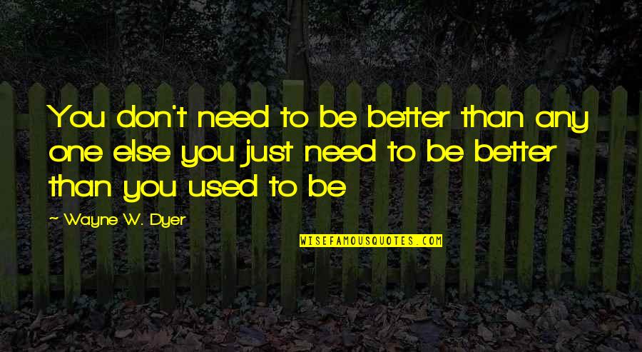 Loydik Quotes By Wayne W. Dyer: You don't need to be better than any Loydik Quotes By Wayne W. Dyer: You don't need to be better than any