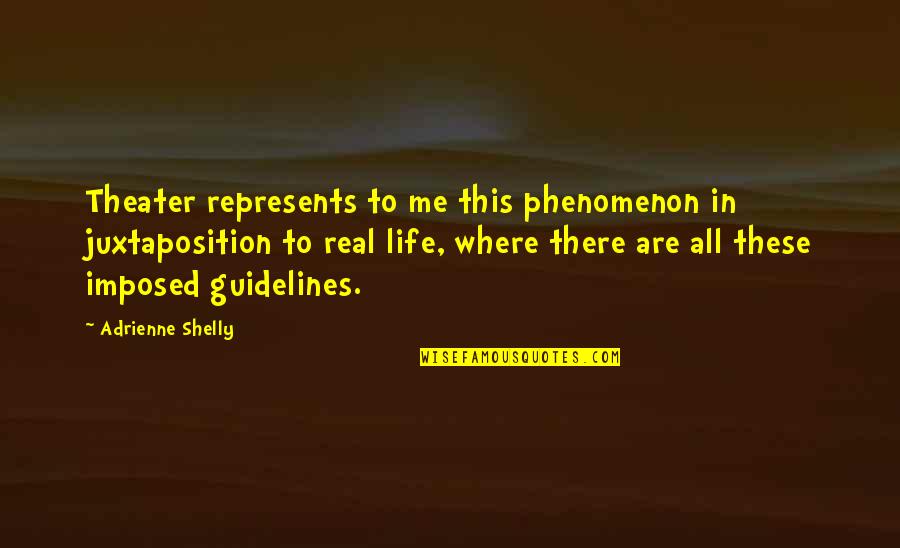 Loz Tetra Quotes By Adrienne Shelly: Theater represents to me this phenomenon in juxtaposition