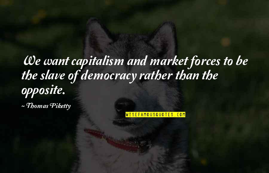 Lozere Departement Quotes By Thomas Piketty: We want capitalism and market forces to be