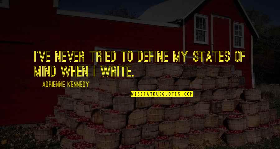 Lt Aldo Raine Quotes By Adrienne Kennedy: I've never tried to define my states of