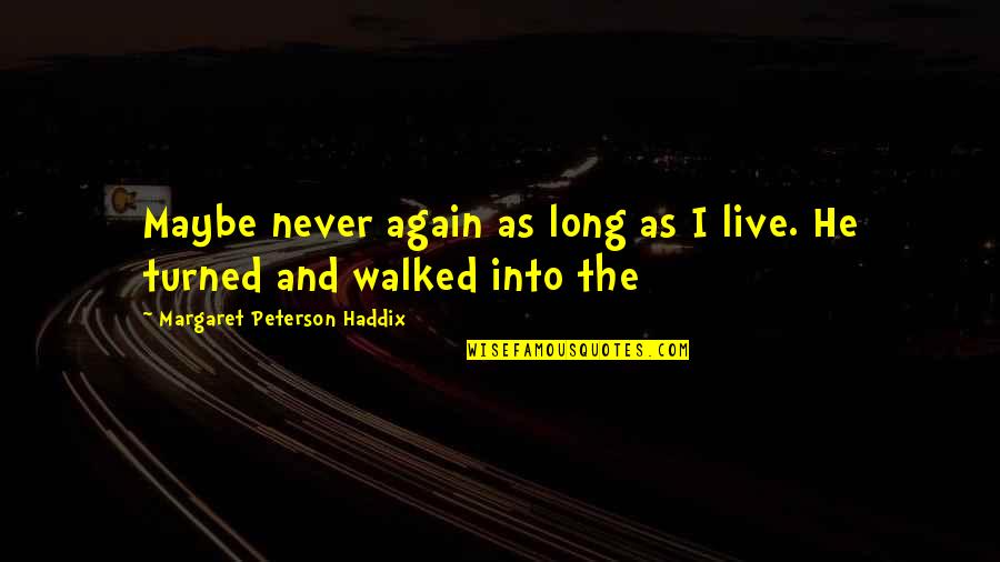 Lt Data Quotes By Margaret Peterson Haddix: Maybe never again as long as I live.