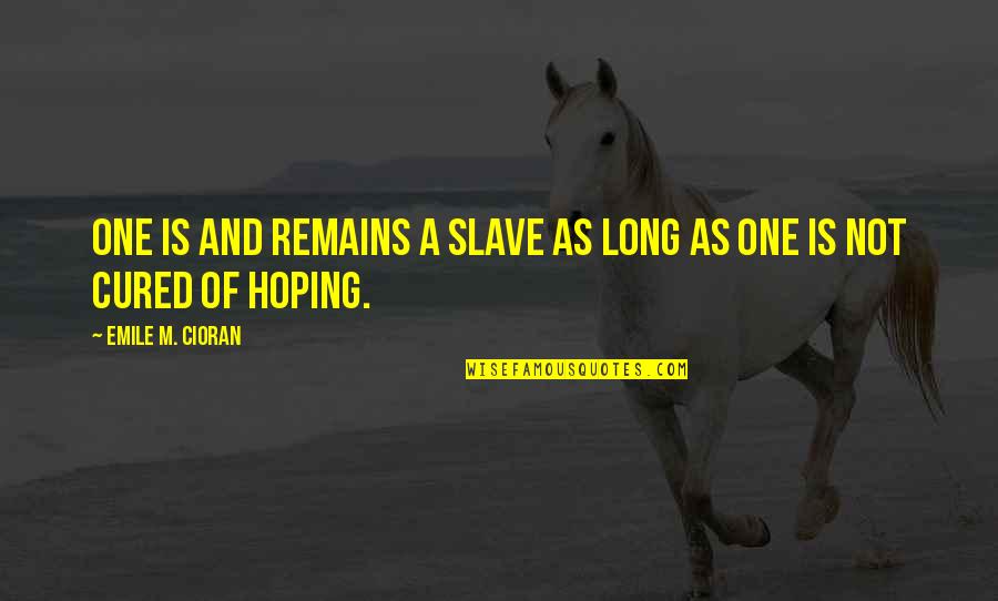 Ltanya Denise Quotes By Emile M. Cioran: One is and remains a slave as long